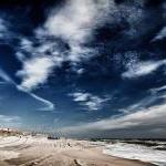 Beach Photo ocean clouds bl..
