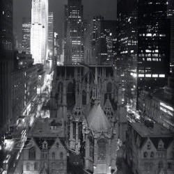 St Patricks Cathedral NYC photo night black & white 16x20" architecture print