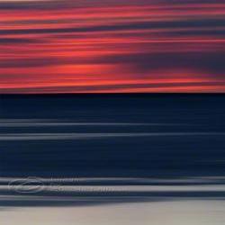 Abstract Photo sunset ocean fine art flaming red gray print 12x18"