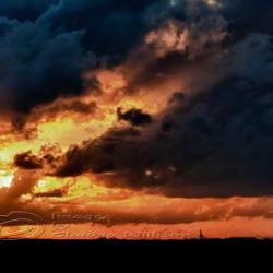 Sunset Photo cloud dramatic flames contrast print 8x12"