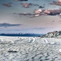 New York City Photography NYC photo beach photo skyline, 8x12