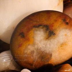 Beach photo macro stone pebbles close up orange print 5x7"
