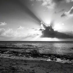 Sunset Photo black & white cloud cross contrast 8x10" print