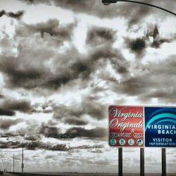 Virginia Beach photo Travel dramatic clouds vintage image 5x7" print
