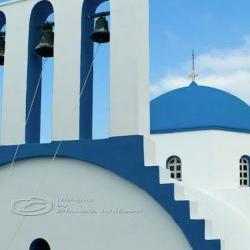 Greek island photo orthodox church travel Greece blue 8x12" print
