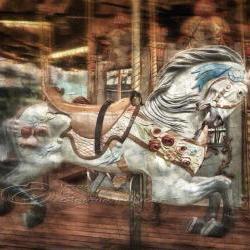 Home Decor for children photo art vintage horse carousel 8x10" print