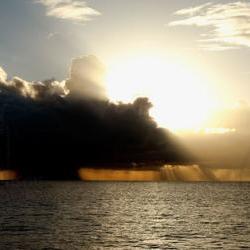 Panoramic Photo sunset panorama photo ocean photo 30x9.5" print